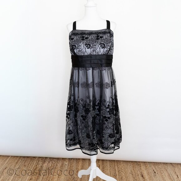 R&M Richards Floral Velvet Lace 16W Sheer Overlay Formal Party Whimsigoth Fairy - Picture 1 of 15